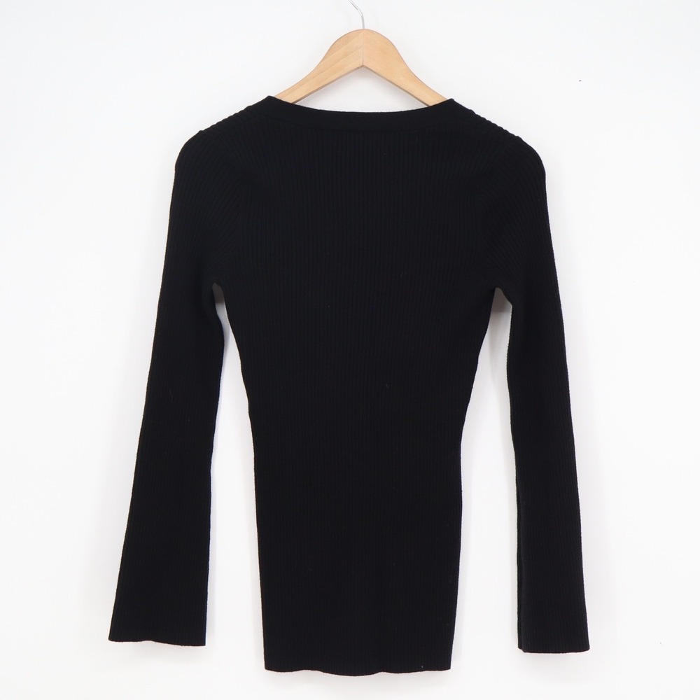 Old Navy SoSoft Lite Ribbed Cardigan Sweater Black V-Neck Button Front Small - Picture 4 of 5